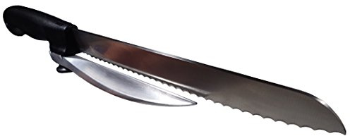 BAOUROUGE' Precision Slicing Knife (Right-Handed) - 8 and 1/4 Inches Stainless Serrated Blade With Cutting Guide for Exact Slices Up To 5/8 Inch Thick