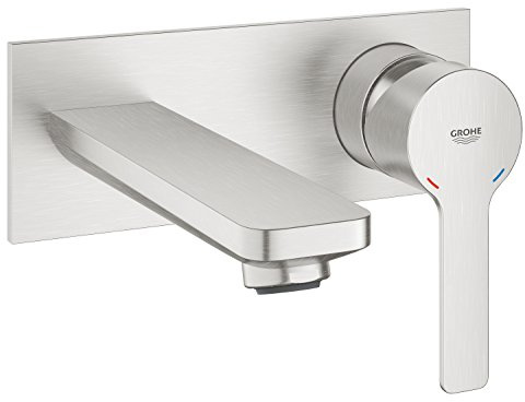 Grohe Lineare Badarmatur - 2-Loch-Waschtischarmatur Ausladung 149 mm, supersteel 19409DC1