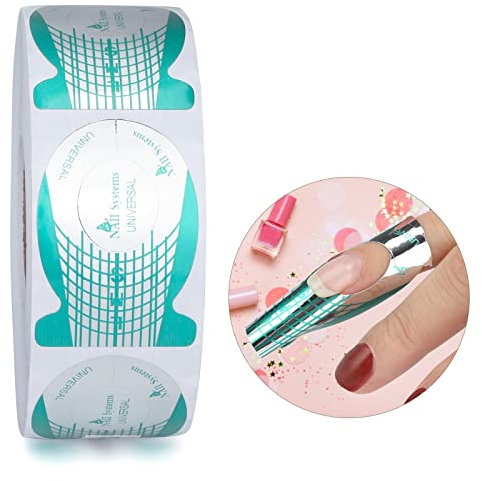 G2PLUS Paper Nail Forms for Gel Builder - 500PCS Nail Extension Stickers - Adhesive Nail Builder Forms