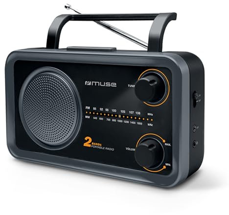 Muse M-06 DS Küchenradio (FM, MW) Radio, Netz- und Batteriebetrieb, AUX-In für Handy, schwarz