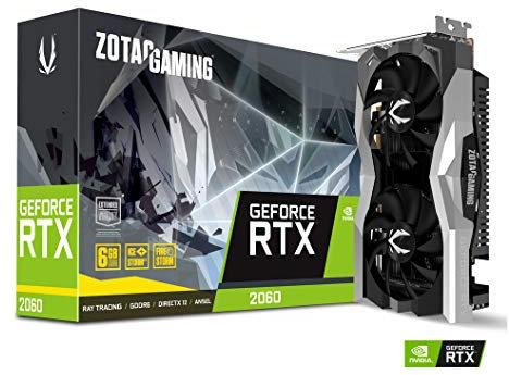 Zotac ZT-T20600H-10M - Scheda grafica GeForce RTX 2060, 6 GB, GDDR6, 192 bit, 4096 x 2160 Pixel, PCI Express x16 3.0