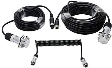 HugeAuto - Kit de conector de cámara inversa, cable de bobina de 4 pines a 5 pines para camión, remolque, caravana