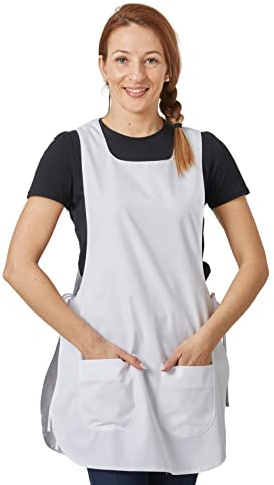 Hurry Jump Tablier chasuble Tablier de travail Femme taille unique BLC LIS BLC Taille unique avec lien de réglage coté Blanc