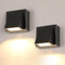 Tealight Wandleuchte-2 Stück, LED Wandlampe Außen/Innen IP65 Wasserdichte, 5W Warmes Licht 3000K Led Außenwandleuchten Schwarz für Garten Veranda Garage Terrasse Schlafzimmer Wohnzimmer