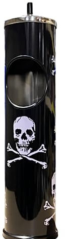 riya, posacenere girevole, posacenere a vento con motivi diversi, motivo: teschio