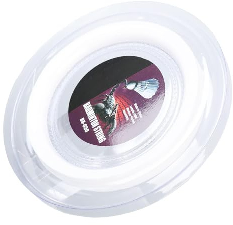 equlup Corda per Racchetta da Badminton, Diametro della Corda da 0,72 mm/0,028 Pollici, Lunghezza della Corda da 200 m/656,2 Piedi, Linee di Ricambio per Racchetta, Filo ad Alta (Bianco)