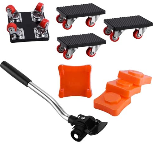 Rodison Leve Meuble, roulettes pour Meubles avec Roues Pivotantes à 360° et Barre de Traction en Acier au Carbone pour Réfrigérateur, Canapé, Armoire et Table