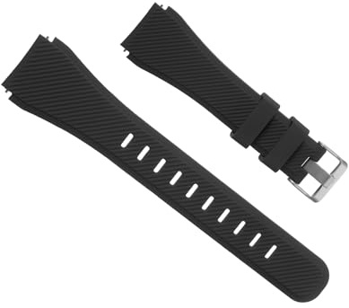 QUARKZMAN Correa de Reloj de Silicona, 20mm Repuesto Universal de Reloj Banda de Liberación Rápida Impermeable Casual Accesorios para Mujer y Hombre, 125x98mm(Largo), Negro