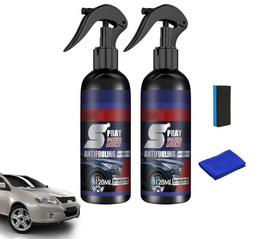 Fengyang Car Polish, Car Coating Spray Car Cleaner, 3-in-1 Wax Spray Polish Car Ceramic Coating, Car Shield Coating for Protection from Corrosion, Scratches, Water-Repellent Car Wax (120 ml)