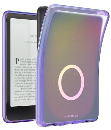 PopSockets Kindle Paperwhite Case (12th Gen, 7”, 2024/25), Signature Edition & Colorsoft Protective Cover with Built-in MagSafe-Compatible Ring for PopGrip, E-Reader Accessory, Purple - Aura