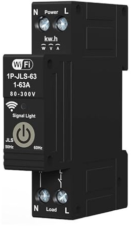 Tuya WiFi Intelligent Circuit Breaker 1P 63A DIN Rail Misurazione Bidirezionale Contatore Di Energia 3 Modalità Temporizzazione Protezione Sicurezza Facile Da Usare E Sicuro
