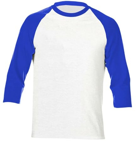 T-shirt de baseball décontracté à manches 3/4 pour homme, Bleu1, M