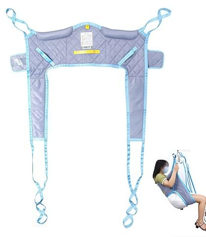 Imbracatura da toilette per sollevamento paziente, design a gambe divise con apertura per WC, imbracatura di trasferimento per sedia a rotelle e letto