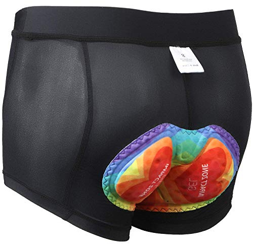 SKYSPER Caleçon de Cyclisme pour Femme avec Gel 3D Rembourré sous-Vêtements Shorts de Vélo Respirant Confortable Séchage Rapide Caleçon de Cyclisme pour Vélo de Terrain VTT Vélo de Route, Noir, L