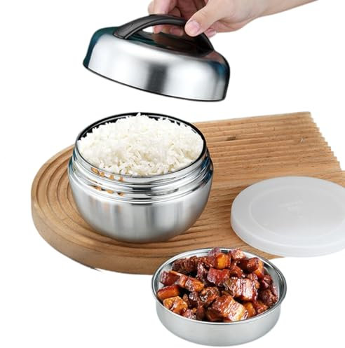 Jadeshay Termo para Comida, 800 ml Fiambrera Térmica de Acero Inoxidable Calentador Comida para Rellenar Sopas, Ensaladas, Pasta