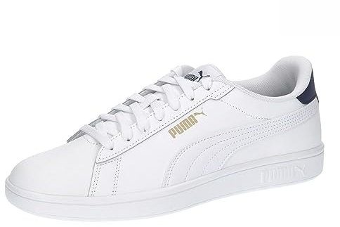 Puma Smash 3.0 L Unisex Sneaker , Puma White Puma Navy Puma Gold, 40 EU