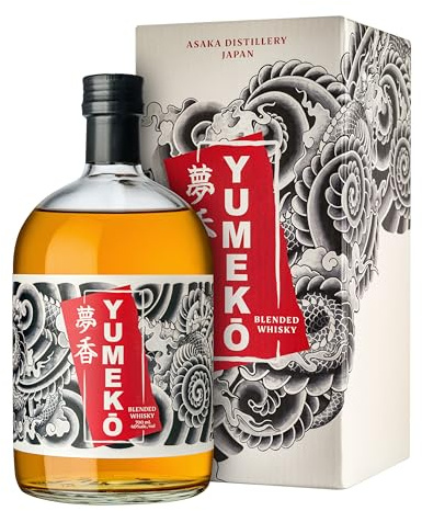 Yumeko Whisky, Whisky Giapponese, 700 ml, Blended, Fermentazione 96h, Doppia Distillazione, Invecchiamento in Botti di Quercia Americana e di Bourbon, Idea Regalo, con Astuccio Regalo, 40% vol.