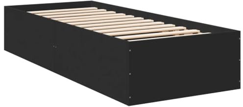 vidaXL Bettgestell Schwarz 75x190 cm Holzwerkstoff