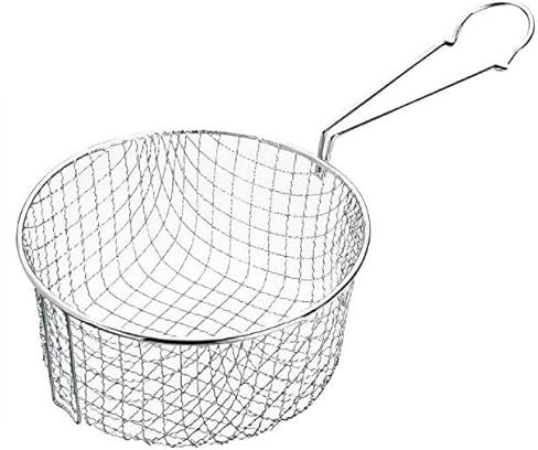 Unibos Stainless Steel Chip Lifter & Scoop Spoon Wire Mesh Deep Fat Fryer for Fries Onion Ring Soup Spaghetti Noodle Skimmer Spoon Long Handle Chips Basket Scoop (9 Inch)