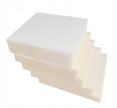 All4All Lastra Gommapiuma per Imbottitura - Piazza - Spugna per Divani, Divani Seduta- Alta Densità - Gomma Piuma - Imbottitura - 50x50x5cm - Medio-duro D 25/44