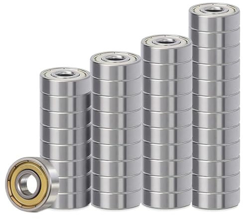40 Stück 608 ZZ Kugellager Bearing, Rillenkugellager 8mm x 22mm x 7mm Kohlenstoffstahl Miniatur Kugellager, Rillenkugellager für Roller, Longboard-Rollschuhe, Inline Skates