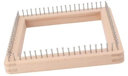 CarpNettore Tavola Da Lavoro a Maglia in Legno, Forniture Fai Da Te, Telaio per Maglieria, Telaio per Principianti Dell'uncinetto, 20 Cm X 20 Cm X 3.5