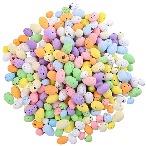 OYZOQ 100 PCS Uova di Pasqua Colorate, Mini Uova Pasquali Artigianali di Schiuma, Decorazione per Festa Pas-qua Ornamenti per Casa Party Giocattoli Regalo(1,8 cm + 2,5 cm * 50)