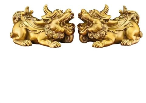 Feng Shui Tavolo Statua 1 Coppia di Ornamenti di Rame Che attirano ricchezza Feng Shui Città casa casa casa Decorazioni di Ingresso Decorazioni Buddha (Dimensioni: l)
