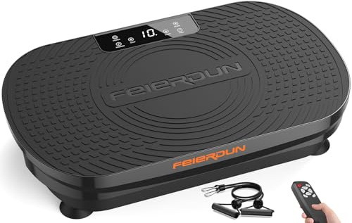 FEIERDUN Máquina de ejercicio con placa vibradora, capacidad de 150 kg, placa vibratoria para drenaje linfático, plataforma vibratoria para pérdida de peso, tonificación y bienestar