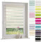 ourdeco® Doppel-Rollo, Duo-Rollo / 100 x 160 cm apricot/lichtdurchlässig, Blickdicht