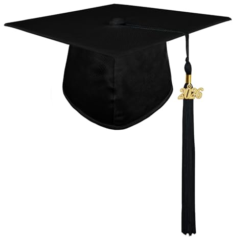 GraduatePro Graduation Cap Kids with Tassel 2020 Year Adjustable Kindergarten Black