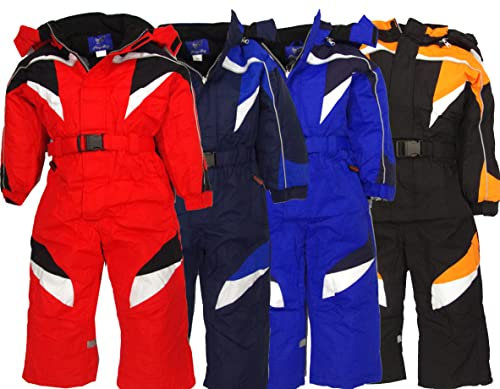 Moderei Auswahl an Schneeanzug | Schneeoverall Skianzug | Skioverall Snowboard Unisex | Jungen | Mädchen | Herren | Damen Schneeanzug Hauptfarbe-Rot | Blau | Grau | Schwarz (Orange, 134)