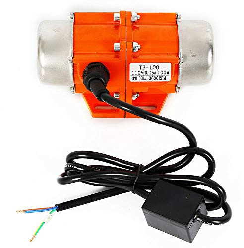 Concrete Vibrator Vibration Motor AC 110V 100W Electric Vibrating Motor Single Phase 3600 RPM Asynchronous Vibration Motor 6.6ft Cable for Shaker Table