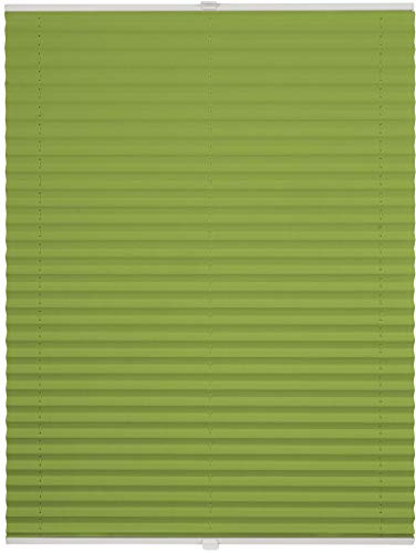 ondeco Plissee Klemmfix auf Maß für alle Fenster innen, ohne Bohren, Montage Klemmträger Sonnenschutz Sichtschutz Rollo Blickdicht Hellgrün B: 101-110 cm, H: 40-100 cm