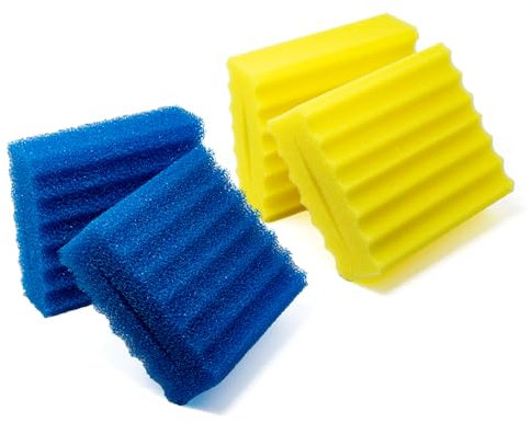Pondlife 4 Stk. Filterschwämme 2 blaue & 2 gelbe passend für SunSun CBF 350 Auch für Osaga