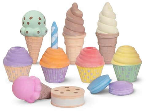 Melissa & Doug Ice Cream & Cake Chalk Set Arts And Crafts For Kids, Sidewalk Chalk For Kids Ages 3+