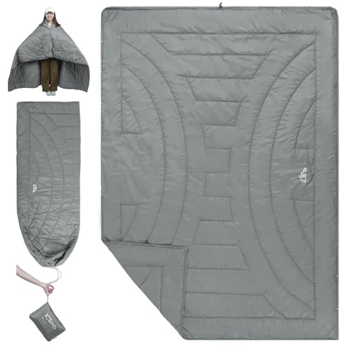 iClimb 3M Thinsulate isolering varm campingfilt ultralätt kompakt (ljusgrå)