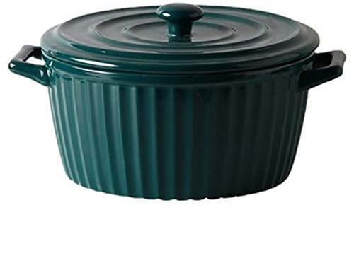 Braising Pans Ceramic Casserole Soup Potwith Lid, 1600Ml Ceramic Bakeware Soup Bowl Casserole Dish (Color : Light Yellow)