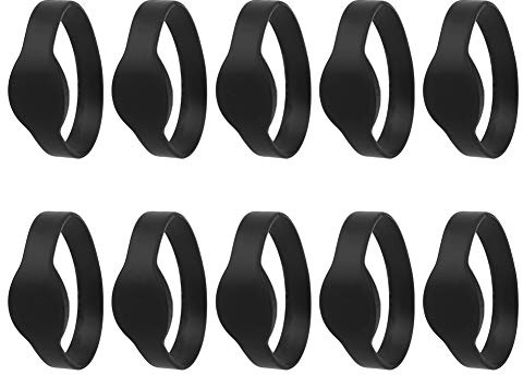 10pcs Bracelet RFID, Bracelet RFID 125Khz Bracelet RFID Bracelet en Silicone IP68 Étanche Carte D'Identité Carte de Sauna Bracelet de Contrôle D'Accès pour Hôtel Piscine Sauna Salle(Le Noir)