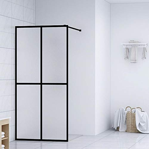 Tidyard Duschkabin med skärm i härdat glasskärm, duschvägg, vikbar i glas, duschvägg, walk-in duschkabin, 90 x 195 cm