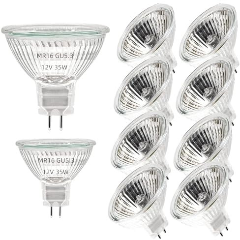 Y.W.Licht Halogen Reflektor MR16 GU5.3 Halogen Leuchtmittel Dimmbar12V 35W Warmweiß Glühlampe Halogenspot Birne für Schrankleuchte Ausstellungsleuchten (10 Stück)