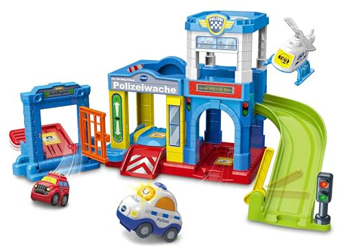 VTech Baby TUT TUT Baby Flitzer - Polizeiwache – Interaktives Spielset mit Polizeiauto, Musik, spannenden Sätzen und Geräuschen – Für Kinder von 1-5 Jahren