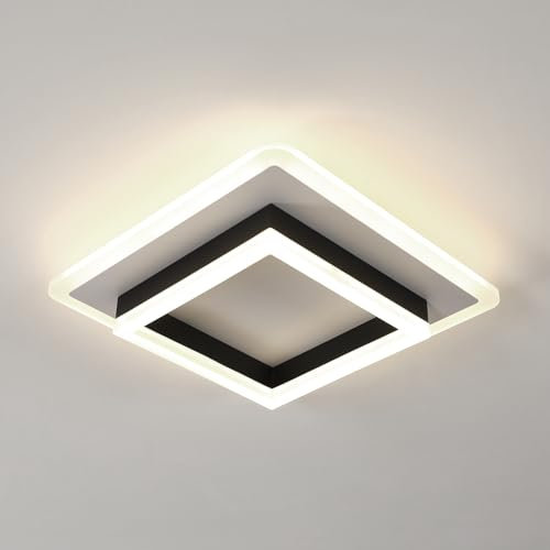 DELIPOP Ceiling Light Modern, 30W Square LED Ceiling Lamp, Acrylic Ceiling Lights for Living Room Kitchen Bedroom Hallway, Natural Light 4500K, Dia 30cm