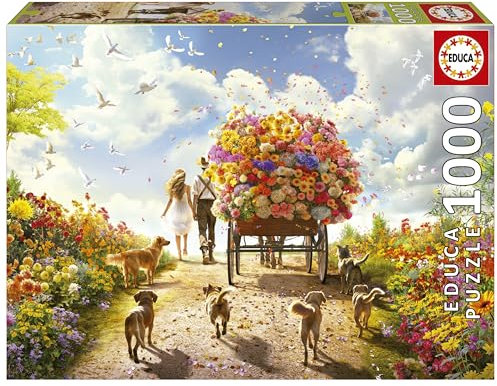 Educa - Puzzle de 1000 pièces pour Adultes | Chariot de Fleurs. Mesure: 68 x 48 cm. À partir de 14 Ans (19921)