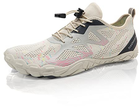 Barefoot Shoes Men Women Water Shoes Wide Lightweight Walking Shoes(A Beige,5UK)