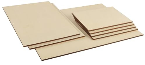 [Plus Épais] Artificer 7 x Contreplaqué Sets 6mm - A3, A4, A5, Plaque Bois Tilleul, Feuille de Bois Brut Balsa, Plaque Contreplaque pour Gravure Laser, Maquettes, Pyrogravure, DIY, Découpe, Peinture