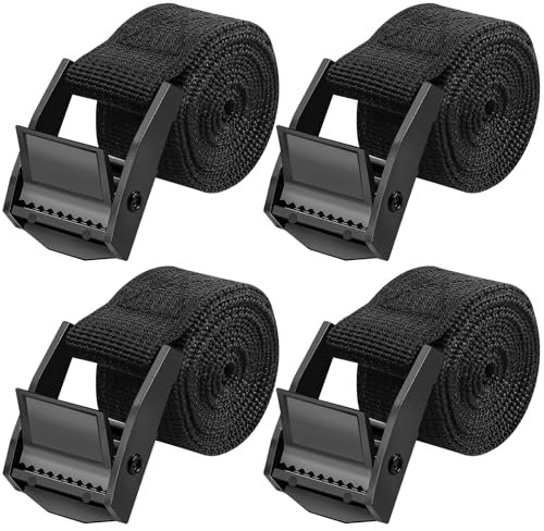 Caianwin - 4 correas de amarre de 100 cm, correas de amarre resistentes de 250 kg de capacidad de carga, correa de trinquete para portaequipajes con hebillas ajustables, cinturones tensores, correa de