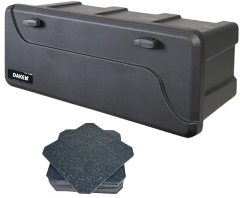 LOADCARE Ladungssicherung für PKW Transporter Anhängerkiste wasserdichte Deichselbox mit Zubehör 750x300x355 (Mit 10 Antirutschpads)