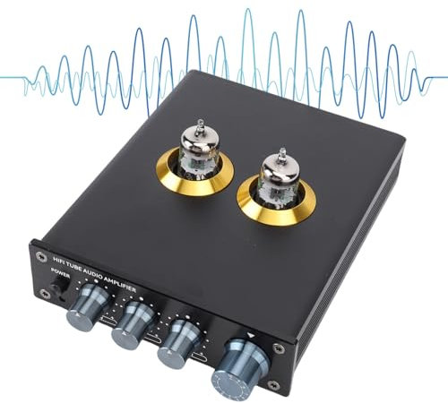 Preamplificador de Fono de Tubo de vacío, Preamplificador HiFi Audiophile de aleación de Aluminio, Preamplificador estéreo de Tubo de vacío con Control de Tono para Tocadiscos