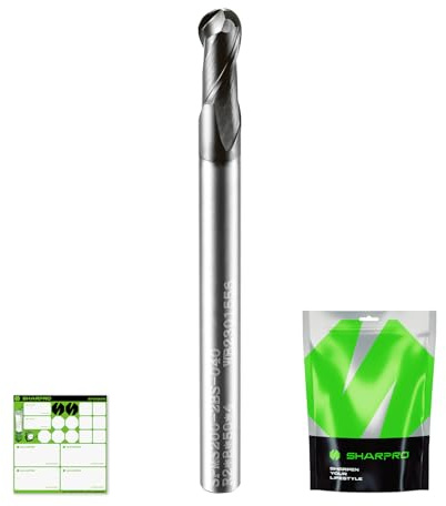 Fraise à tête sphérique en carbure de tungstène, 2 tranchants, tige de 4 mm (SHK), diamètre de coupe de 4 mm, revêtement AlCrN, convient pour l'acier allié